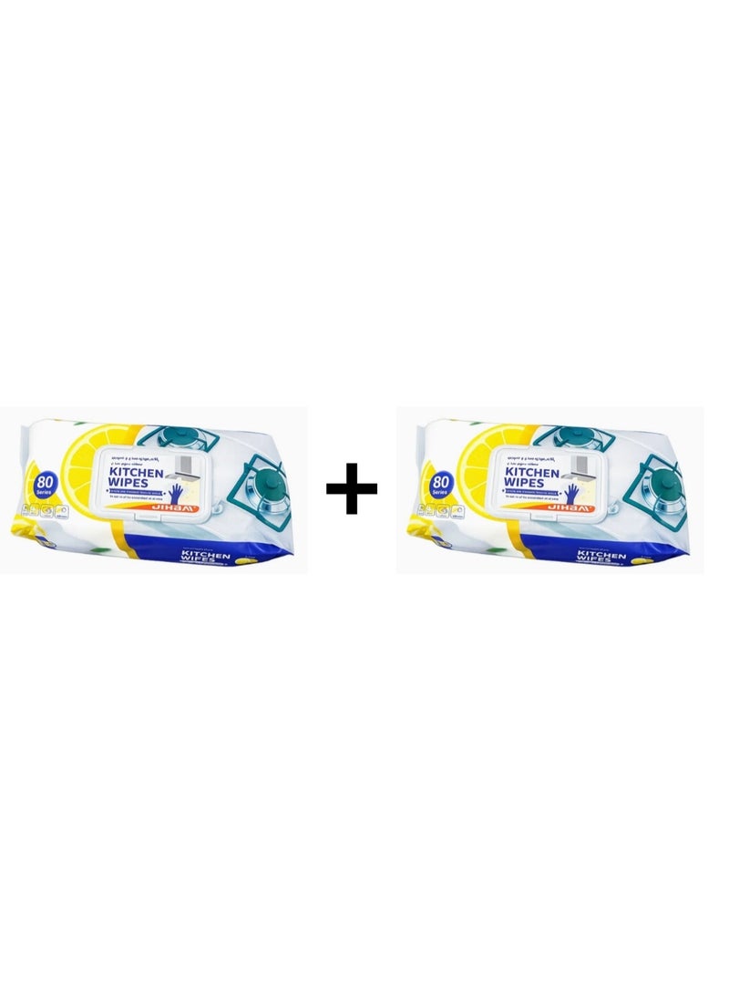 Lemon-scented kitchen wipes - 2-pack (160 wipes) - The magic solution for cleaning surfaces and stovetops - Image 2