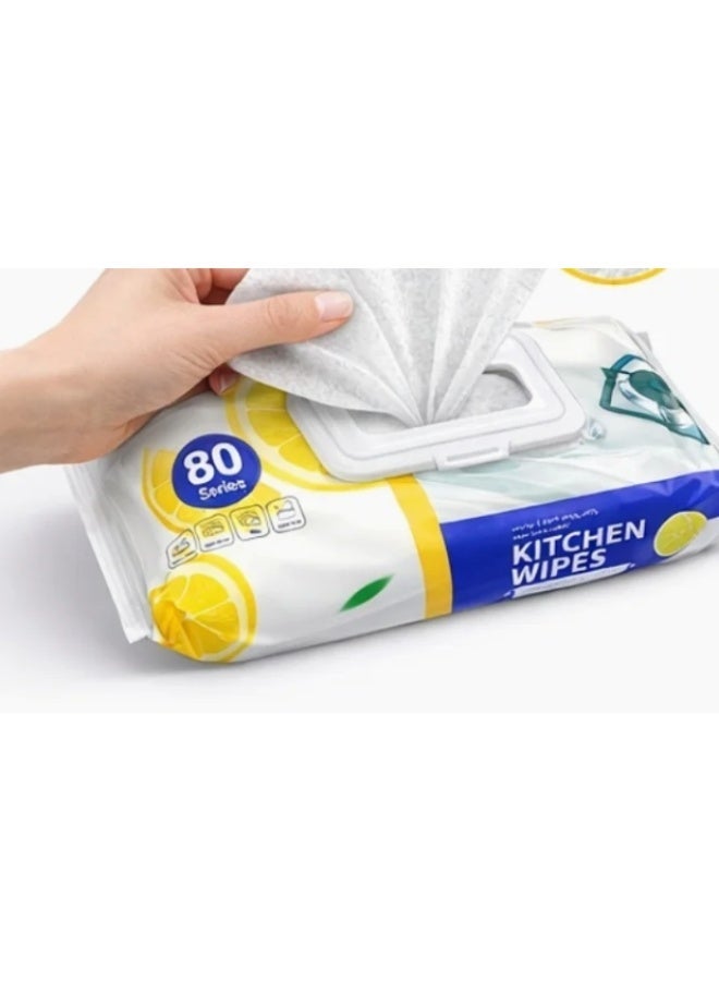 Lemon-scented kitchen wipes - 2-pack (160 wipes) - The magic solution for cleaning surfaces and stovetops - Image 4
