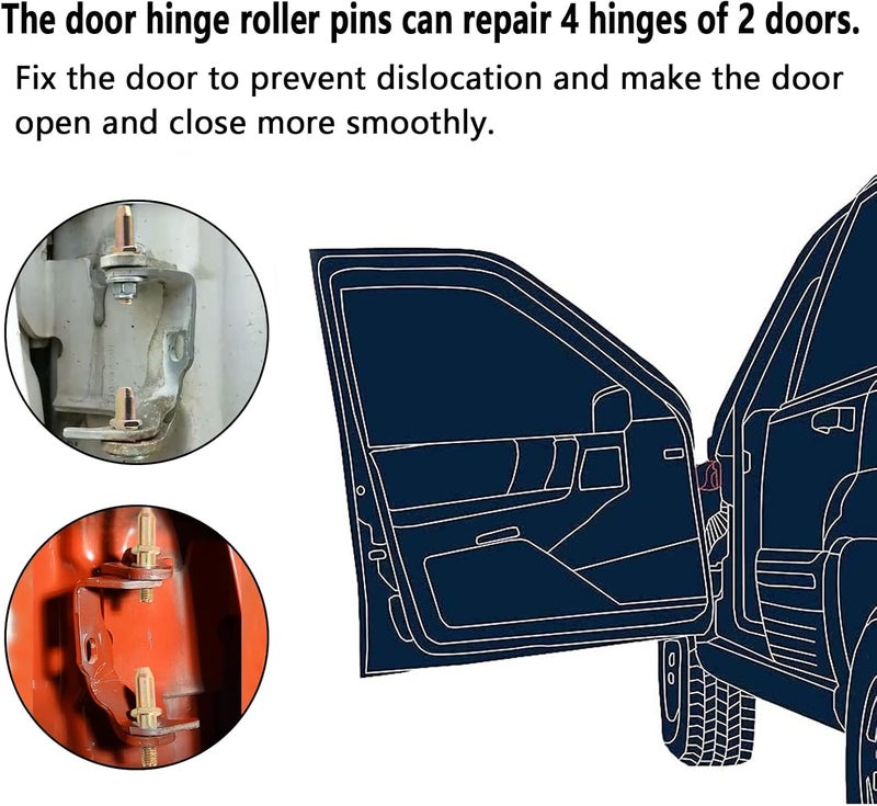 POSENG Door Hinge Roller Pin and Bushing Repair Kit Compatible with Chevy GMC 1999-2007 Avalanche Sierra Silverado Suburban Tahoe Yukon Escalade Truck SUV Replaces 19299324 89025539 HTRACING - Image 3