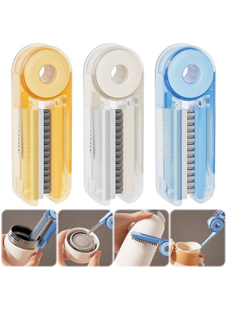 يلا جوي فرشاة تنظيف زجاجات متعددة الاستخدامات ٤ في ١، عبوة من ٣ قطع لتنظيف شقوق الأكواب والأغطية، مناسبة لزجاجات المياه، والأكواب، وزجاجات الأطفال، والأكواب الصغيرة، والماصات. - Image 1