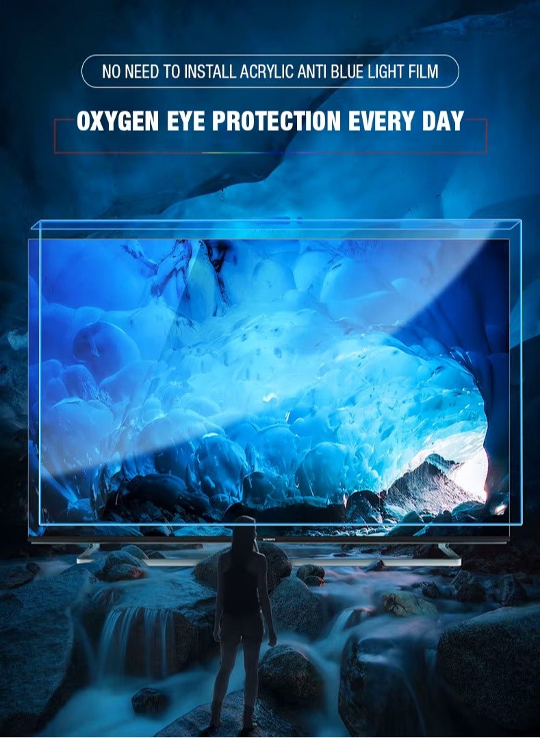 46-inch Clear Acrylic HD 4K TV Screen Protector, Anti-Scratch, Anti-Blue Light with Removable Panel Filter and Anti-Glare  - Image 4