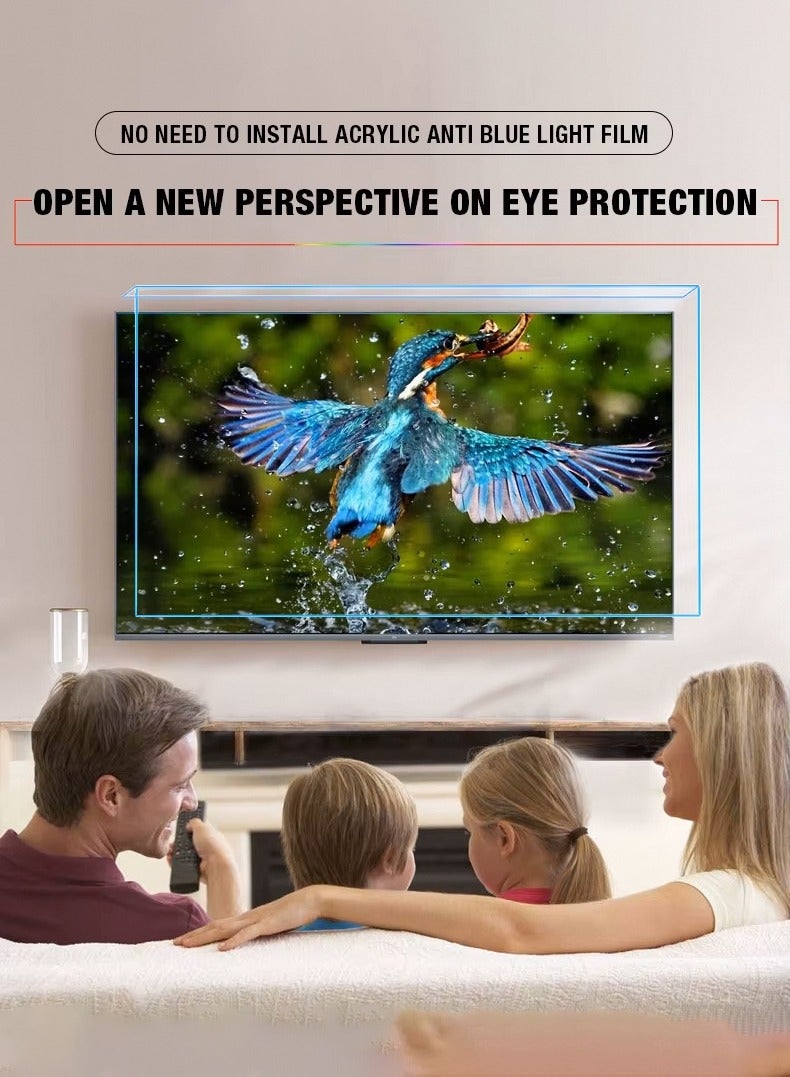 46-inch Clear Acrylic HD 4K TV Screen Protector, Anti-Scratch, Anti-Blue Light with Removable Panel Filter and Anti-Glare  - Image 2
