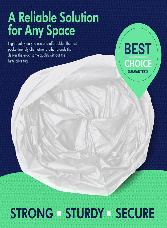 PAMI Medium 8-Gallon Trash Bags 100-Pack, White - Strong Multipurpose Plastic Wastebasket - Unscented Can Liners For Kitchen Bathroom Office-Garbage Bags, 1ft x2ft - Image 5