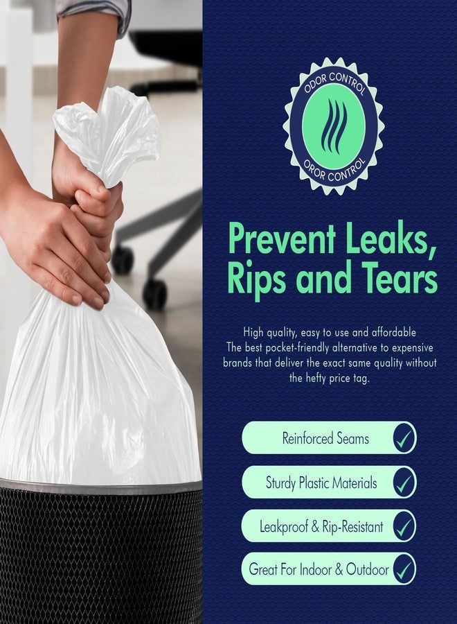 PAMI Medium 8-Gallon Trash Bags 100-Pack, White - Strong Multipurpose Plastic Wastebasket - Unscented Can Liners For Kitchen Bathroom Office-Garbage Bags, 1ft x2ft - Image 4