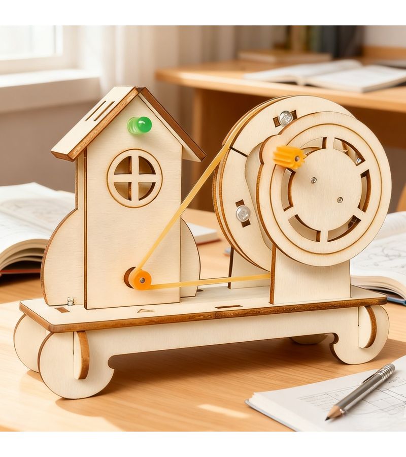 Hand Cranked House Building Kit STEAM Education Science Experiment Model Making Power Generation Set Hobbyists - Image 1