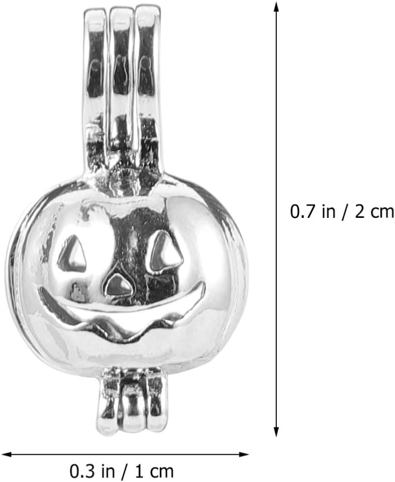 klarako 1pc Jack-o-lantern Pendant Hollow Bead Cages Pendant Pumpkin Necklace Charms Halloween Vintage Charm Antique Silver Loose Beads Pumpkin Lantern Charms Copper Fashion P205 Connector - Image 4