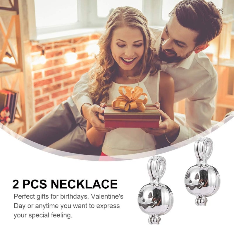 klarako 1pc Jack-o-lantern Pendant Hollow Bead Cages Pendant Pumpkin Necklace Charms Halloween Vintage Charm Antique Silver Loose Beads Pumpkin Lantern Charms Copper Fashion P205 Connector - Image 5