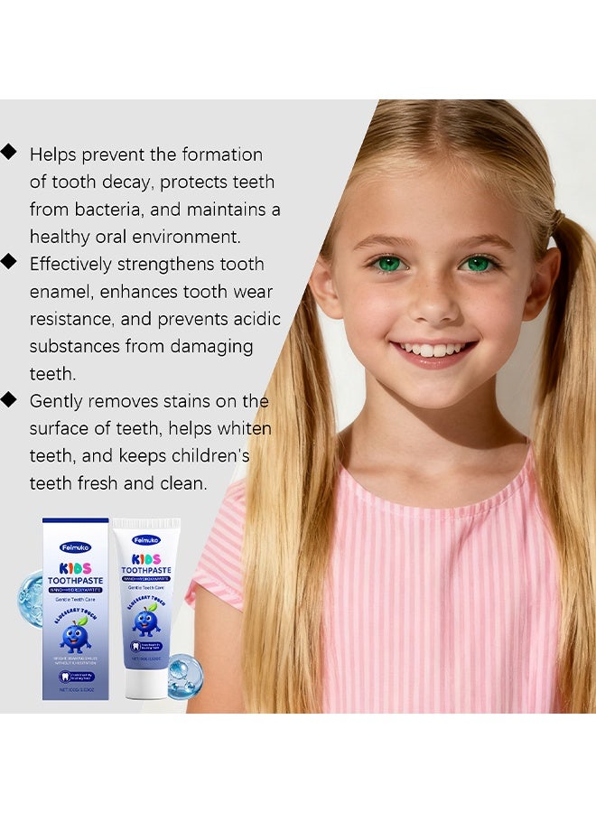 Feimuko Kids Toothpaste, Nano Hydroxyapatite Toothpaste, Probiotics, Gentle Teeth care， Vitamins, Xylitol Tooth Paste Kids, Remineralizing, Natural, Plant-Based Foam, 100G - Image 3