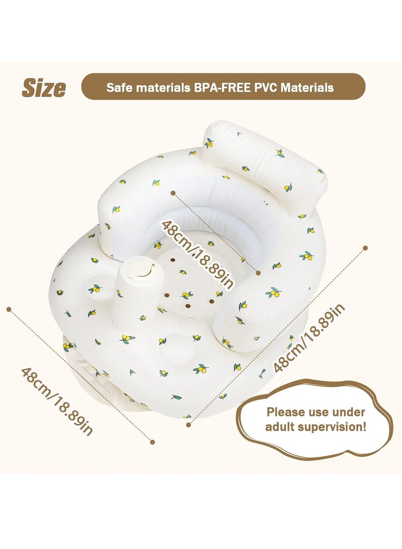 Gonice Baby Chair, AirSwim Baby Inflatable Seat for Babies 3 Months and Up Summer Inflatable Baby Seat for Sitting Up, Blow Up Baby Floor Seat with Built in Air Pump, Orange - Image 2