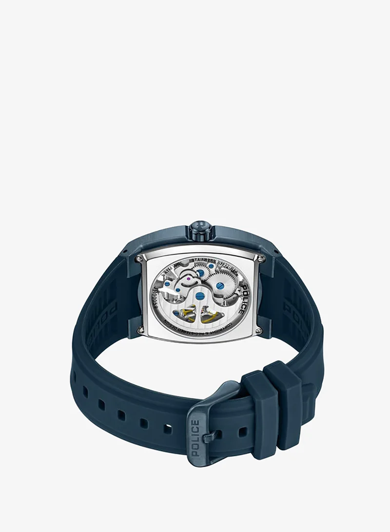 Police  Skeletor Men's 42mm Automatic Watch with Matte Blue Dial & Navy Silicone Strap for Men | Best Price UAE