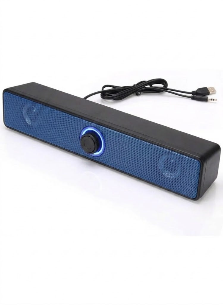 Computer Speaker Soundbar - 3W * 2.0 channels - 3.5mm Jack + USB Powered For Laptop, Desktop - Image 1