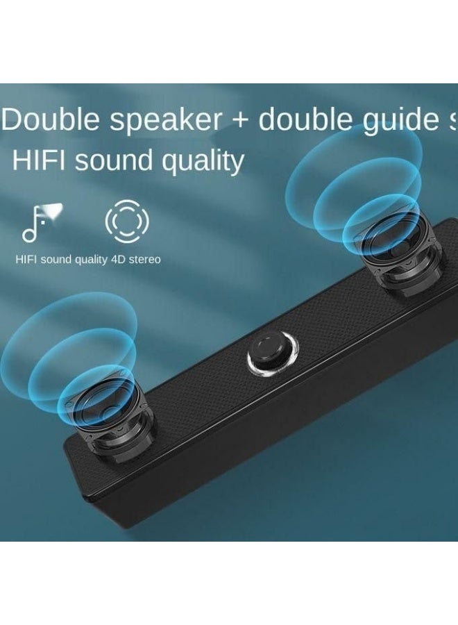 Computer Speaker Soundbar - 3W * 2.0 channels - 3.5mm Jack + USB Powered For Laptop, Desktop - Image 2