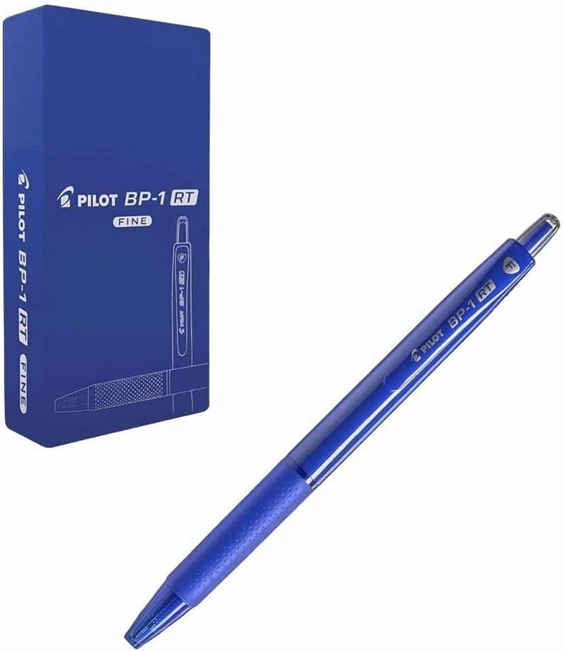 Pilot BP-1 RT Fine Tip Ball Pen, Blue - Pack of 12 Pieces - Image 2