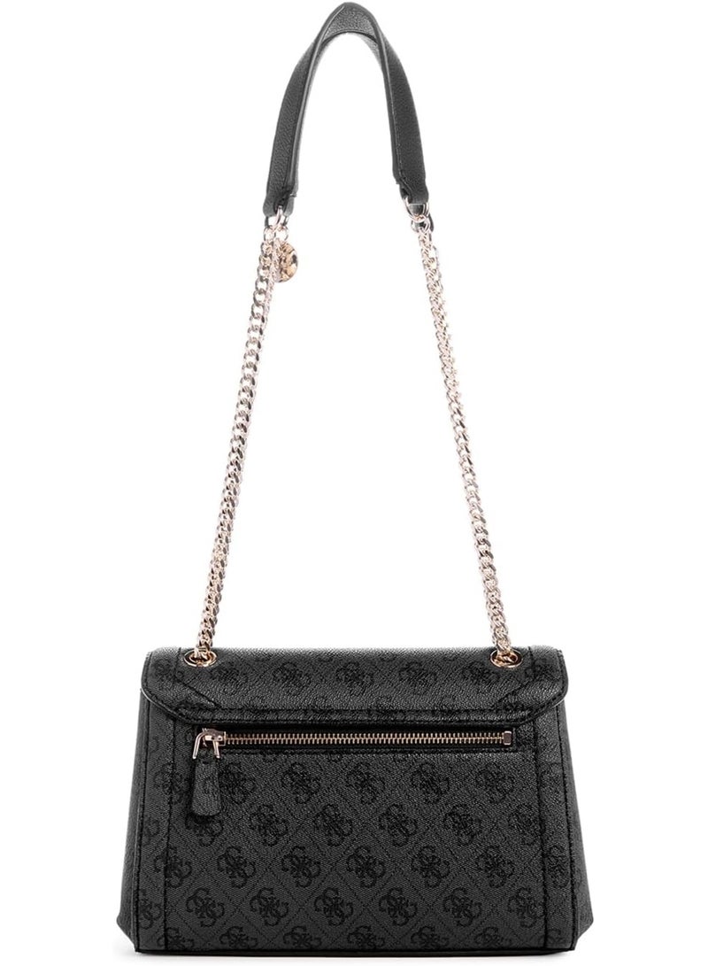 GUESS Noelle Convertible Crossbody Flap Bag – Black Logo Satchel Handbag for Women - Image 3