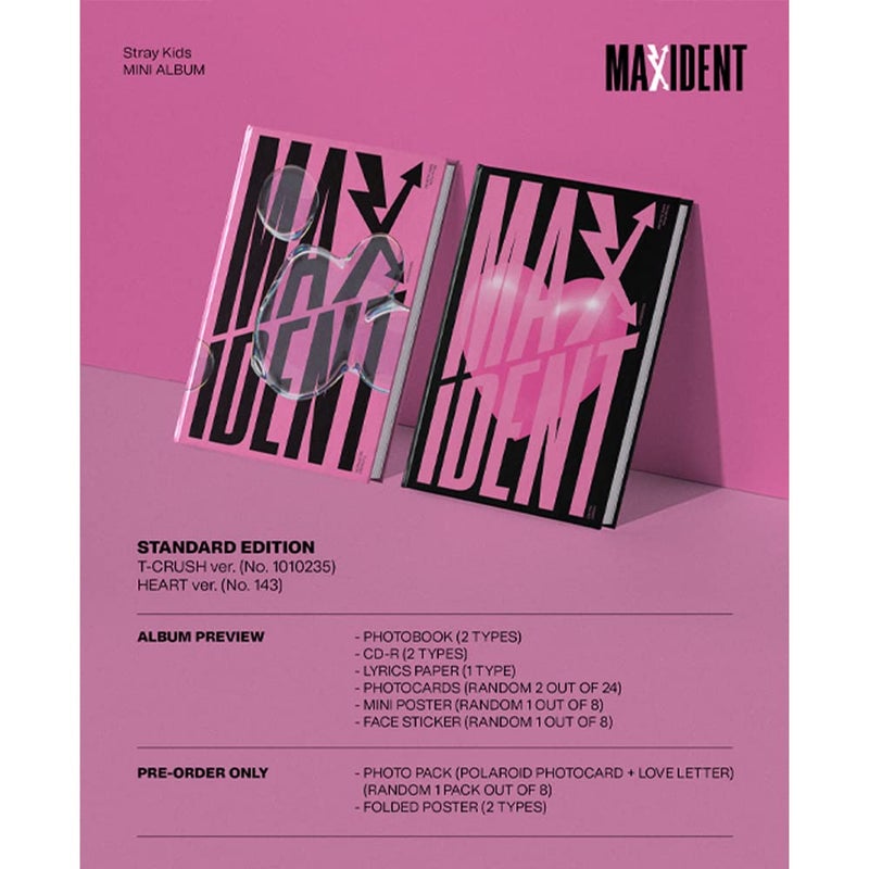 dreamus Stray Kids [ MAXIDENT ] STANDARD EDITION album HEART ver Black - Image 2
