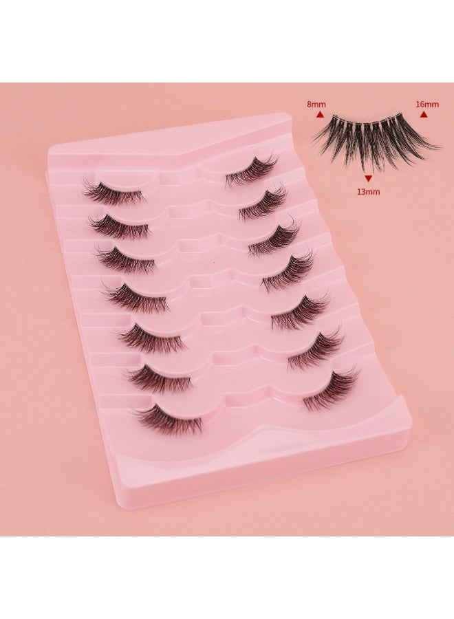 7 Pairs Half Eye False Eyelashes with Glue Natural to Dramatic Reusable Fake Lashes for Beauty Makeup Extension - Image 2