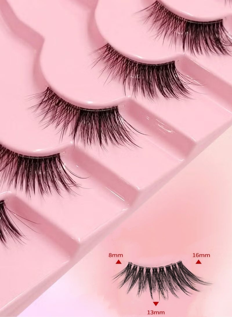7 Pairs Half Eye False Eyelashes with Glue Natural to Dramatic Reusable Fake Lashes for Beauty Makeup Extension - Image 4