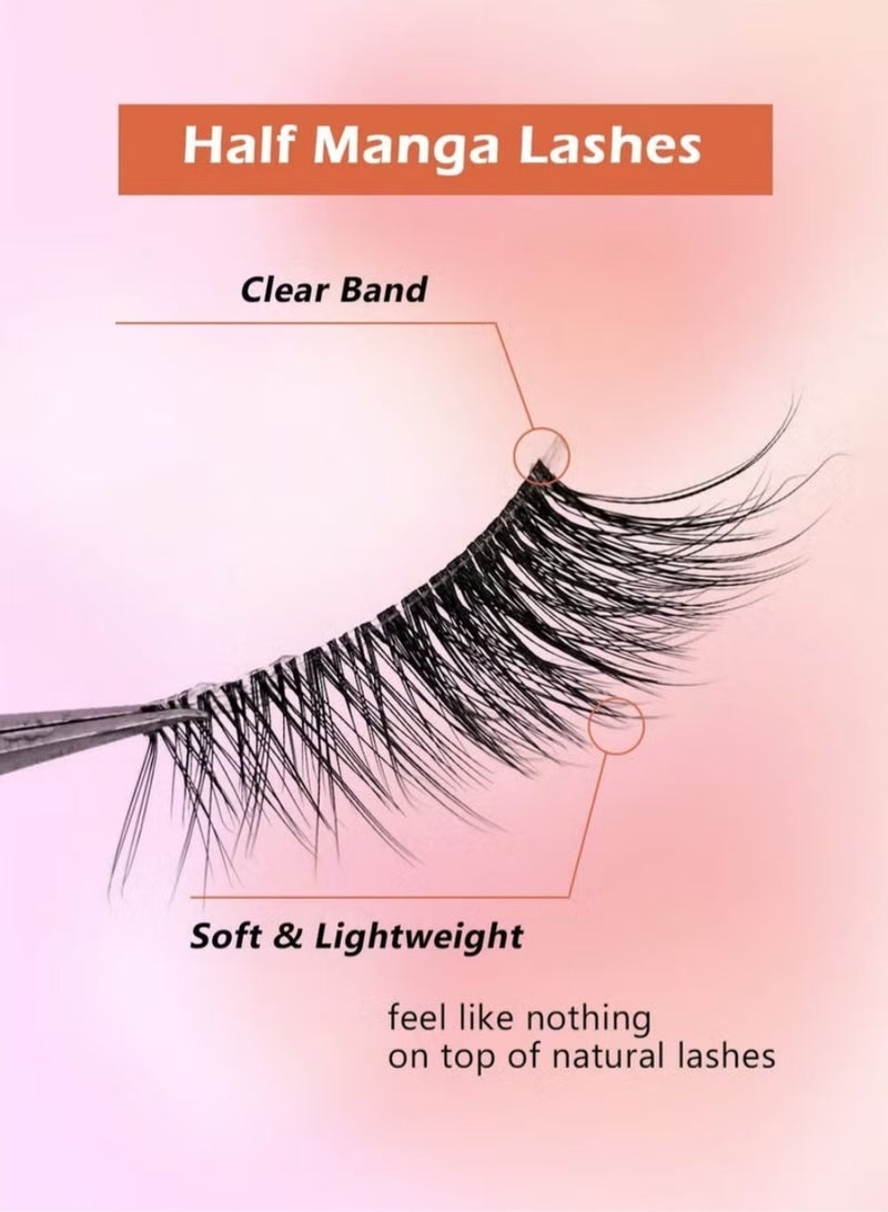 7 Pairs Half Eye False Eyelashes with Glue Natural to Dramatic Reusable Fake Lashes for Beauty Makeup Extension - Image 5