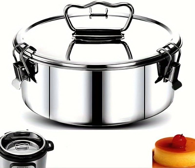 BSDLZCH Stainless Steel Flan Mold, 63 Oz Flanera Baking Pan for Instant Pot 3 6 8 QT Flan Mold with Lid Silver Flanera Mold for Baking Oven Safe - Image 5