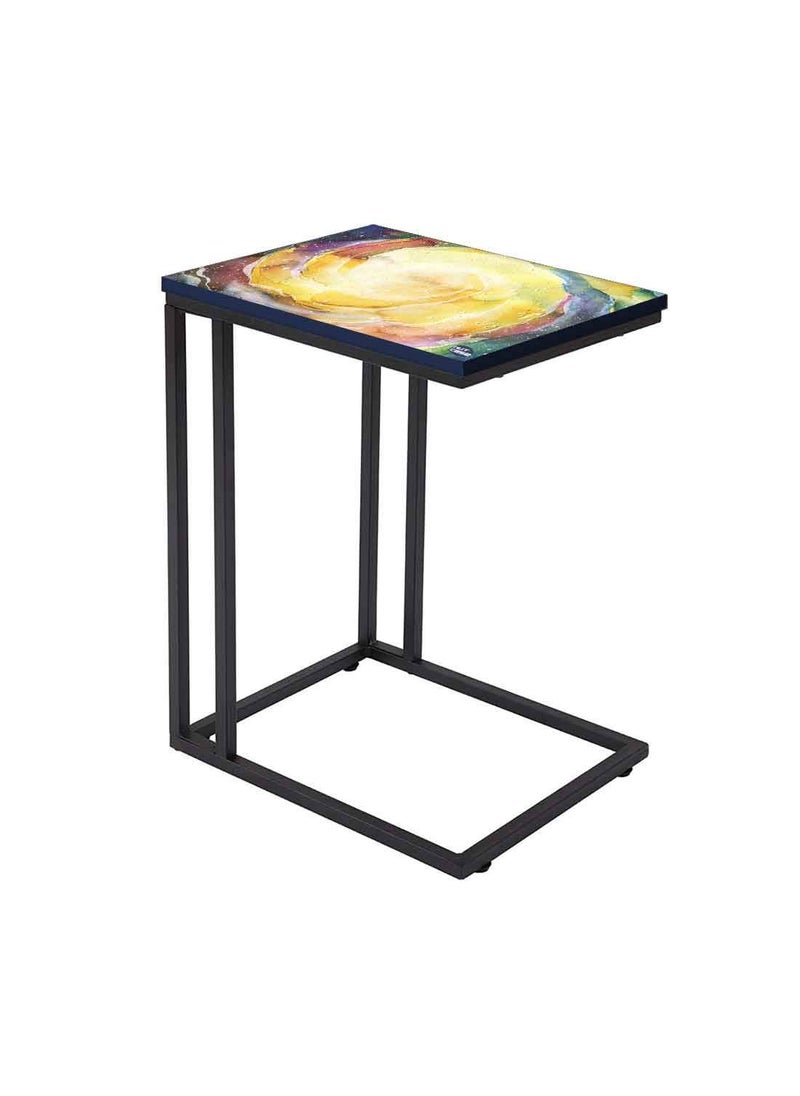 Nutcase Nutcase Design C Shaped Side Table for Laptop Work on Sofa CouchStudy Breakfast Snack Serving End Tables for Living Room Bedroom Space Yellow Watercolor  - Image 1