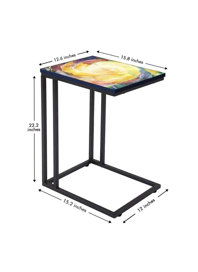 Nutcase Nutcase Design C Shaped Side Table for Laptop Work on Sofa CouchStudy Breakfast Snack Serving End Tables for Living Room Bedroom Space Yellow Watercolor  - Image 4