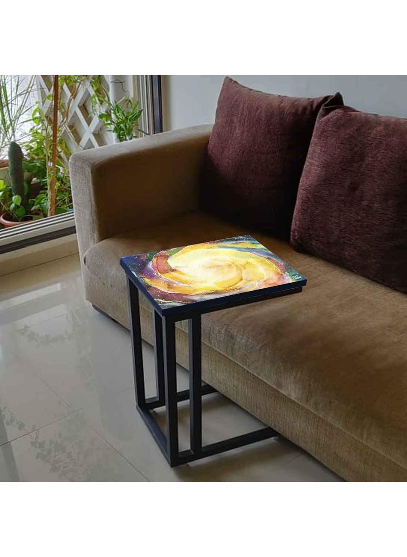 Nutcase Nutcase Design C Shaped Side Table for Laptop Work on Sofa CouchStudy Breakfast Snack Serving End Tables for Living Room Bedroom Space Yellow Watercolor  - Image 5
