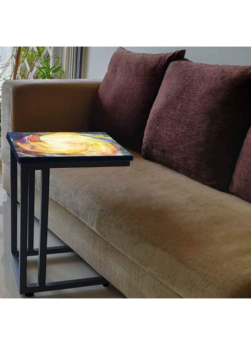 Nutcase Nutcase Design C Shaped Side Table for Laptop Work on Sofa CouchStudy Breakfast Snack Serving End Tables for Living Room Bedroom Space Yellow Watercolor  - Image 3