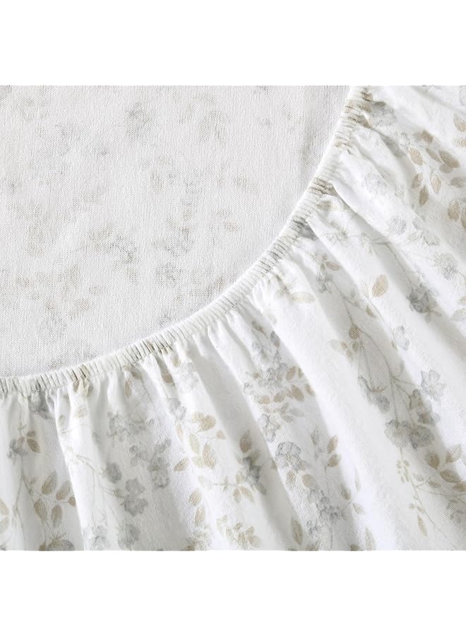 LAURA ASHLEY Home King Sheets Cotton Flannel Bedding Set Brushed For Extra Softness And Comfort Fawna King - Image 3