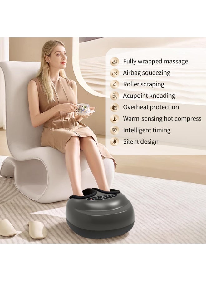 YelaJoy Foot Massager Machine with Heat Function, Full Airbag Wrapping, Multiple Massage Modes, 3-Level Timing & Adjustable Intensity, 2 Pressing Airbags, Home & Office Use - Image 5
