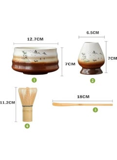 MIXDE Matcha Set Matcha Making Tool Set Bamboo Tea Whisk Tea Scoop Bowl Ceramic Tea Whisk Holder Teaware Set Matcha Tea Maker Tool  - Image 2