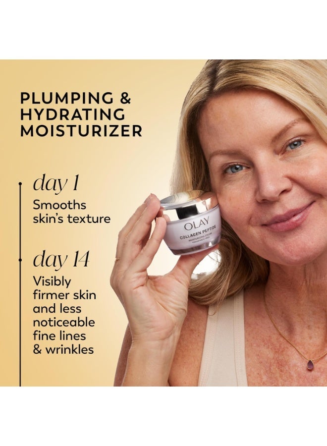 Olay Collagen Peptide Face Moisturizer Firming Cream Fragrance Free Non Greasy With Niacinamide 1.7 Oz - Image 3