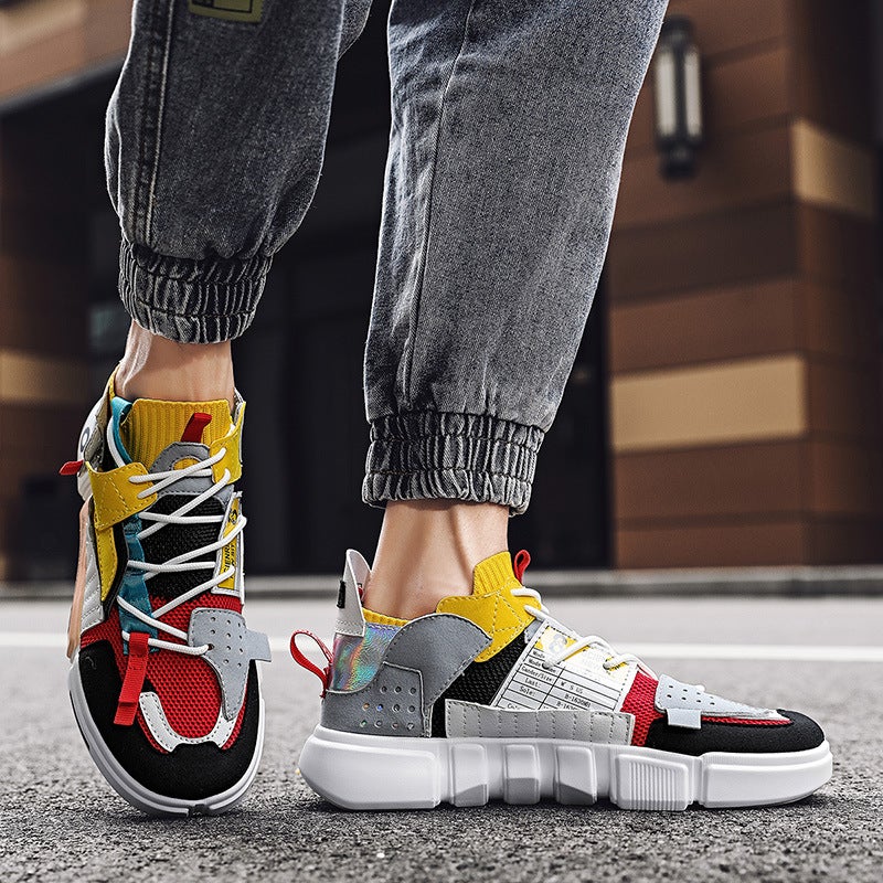 Spring Summer Running Shoes for Men Breathable PU+Mesh Vintage Sneakers - Image 2