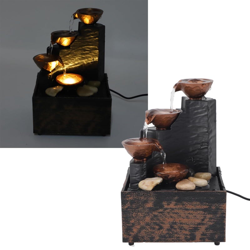 USB Mini Tabletop Water Fountain With LED Lights For Home Living Room Decor - Image 4