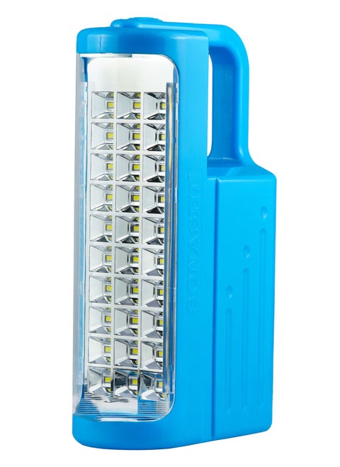 Rechargeable LED Lantern with Solar Charge and Power bank Function  Long Operating Time of 40 Hours with Bright and Super Bright Modes  Perfect for Indoors Outdoors and Hiking SEL-687 Blue