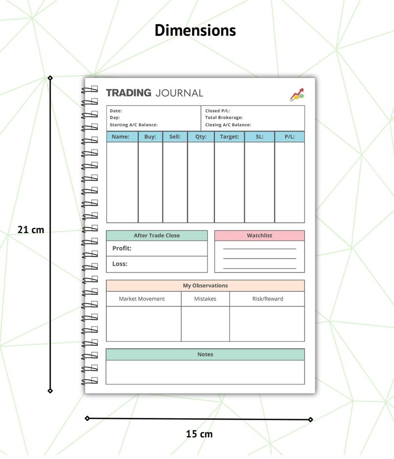 TimeWise Stock Market Trading Journal A5 Size Notebook Day Trade Log Journal Unruled 140 Pages (Multicolor) - Image 4