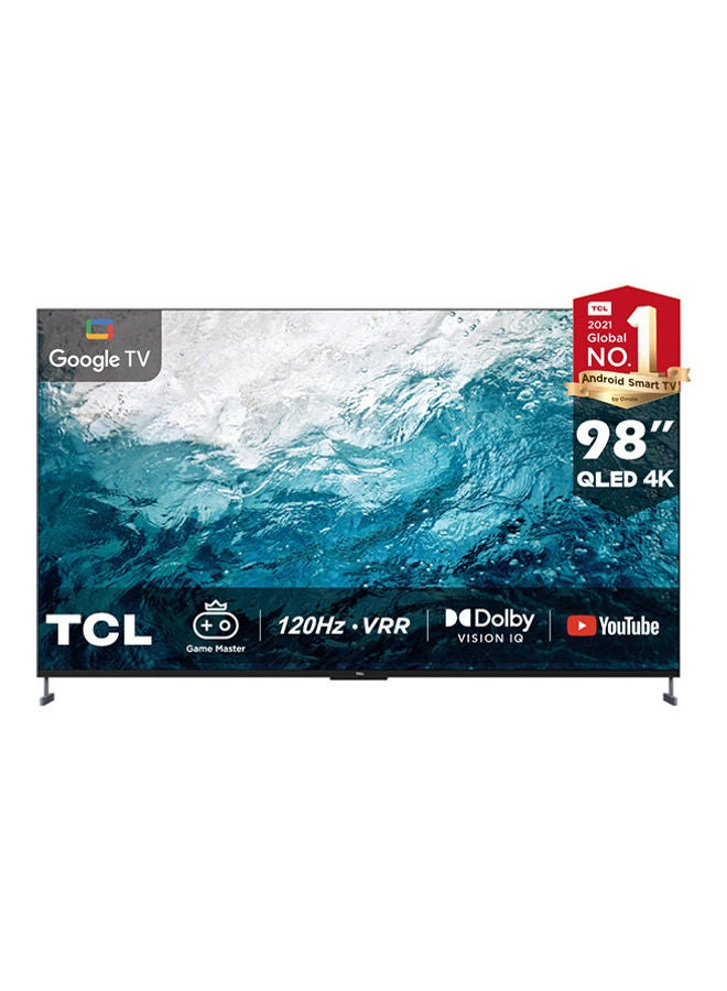 TCL 98-Inch 4K QLED Google TV with Dolby Vision IQ, 144Hz VRR, Game Master, Freesync Premium & Ok Google, 98C735 Black - Image 1