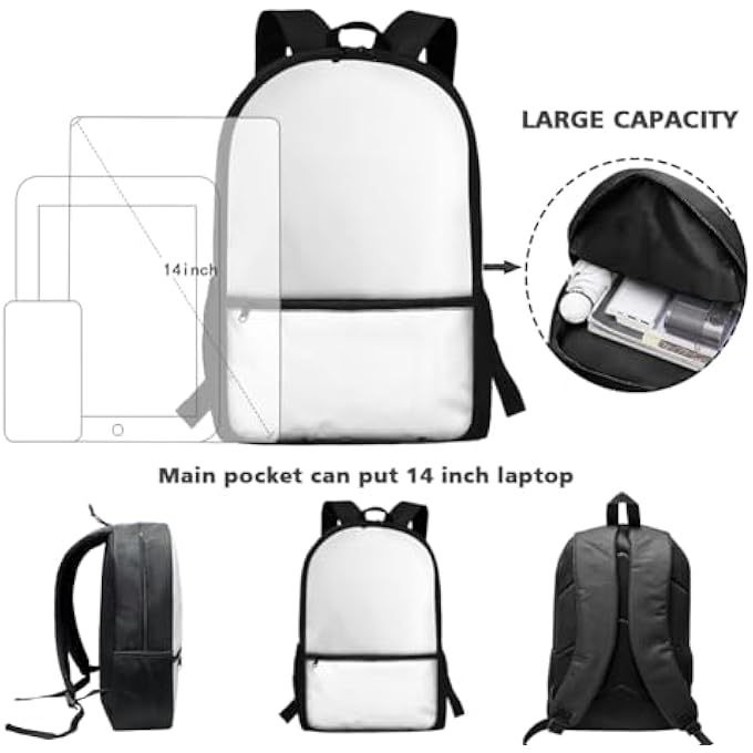 rayihni Kids School Backpack 17 Inch Book Bag Shoulder Bag Backpack Horse Black Einheitsgre - Image 5