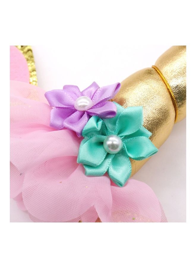 NIBEMINENT DIY Unicorn Party Gauze Flower Headband - Image 2