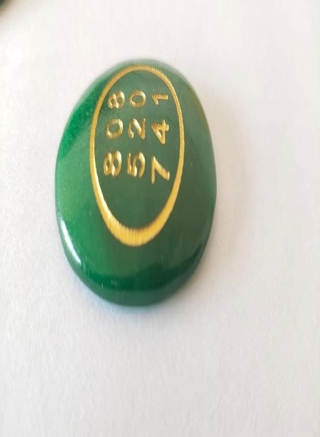 FIRSTRAY Natural Green Jade Money Coin with Zibu Symbol of Abundance | Feng Shui Cabochon Oval Shape for Attracting Cash Flow and Wealth | Engraved with Angel Number (1) - Image 5