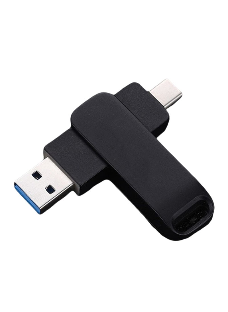 Black Type-C Usb 64gb Dual Interface Flash Drive Plug U782c_2, Dual Use For Mobile Phone And Computer