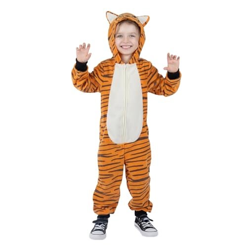 Sincere Party Tiger Onesie Novelty Tiger Jumpuit with EMB Face Costume for Kids M68 - Image 1