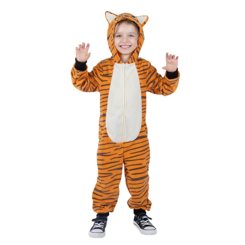 Sincere Party Tiger Onesie Novelty Tiger Jumpuit with EMB Face Costume for Kids M68 - Image 2
