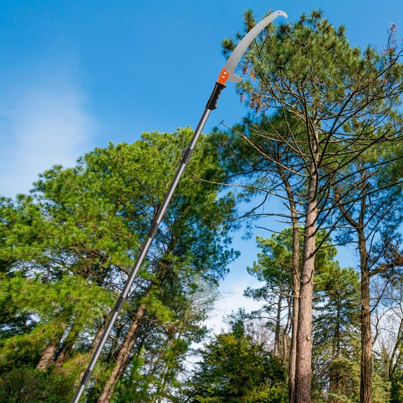 525cm 17ft Alloy Steel Blade Manual Extension Pole Saw For Tree Trimming And Branch Pruning - Image 1