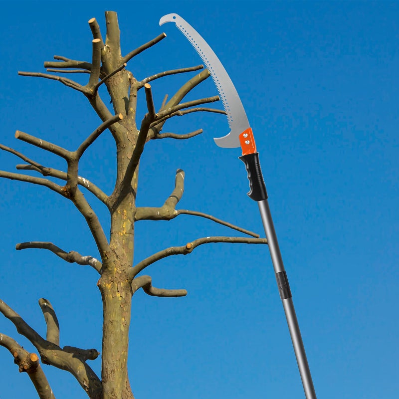 525cm 17ft Alloy Steel Blade Manual Extension Pole Saw For Tree Trimming And Branch Pruning - Image 4