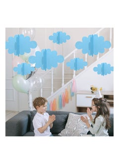 SYOSI 3D Cloud Decorations, 16 PCS Hanging Clouds for Ceiling, Artificial Clouds, Props Fake Cloud Ornaments, Wall Decor, Clouds Imitation Decorations, Baby Shower Ceiling Party Nursery Children Room  - Image 2