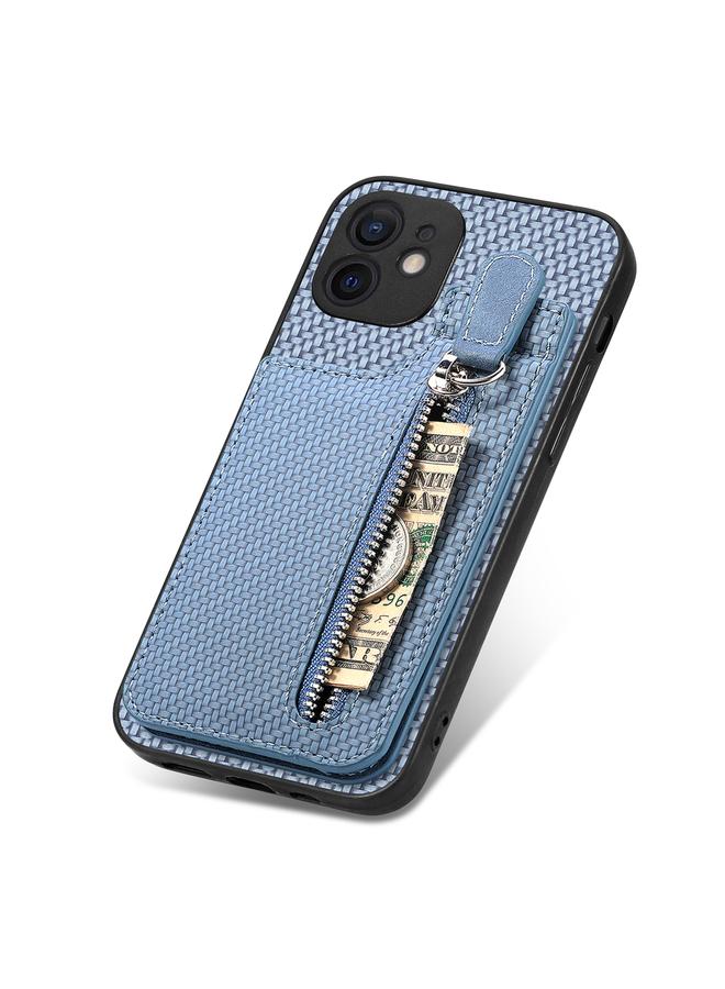 Zaboon Case For iPhone 12 Carbon Fiber Vertical Flip Zipper Phone Case - Image 4