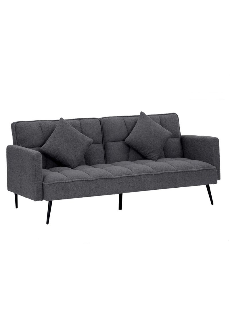 ROYALOAK Royaloak Tivoli Italian Fabric Sofa Bed | Convertible Sofa to Bed | Boucle Fabric | Tapered Metal Legs | Super-soft Cushions | Sofa Convertible to Bed | Tufting Design | Modern style | Sofa Bed - Image 4