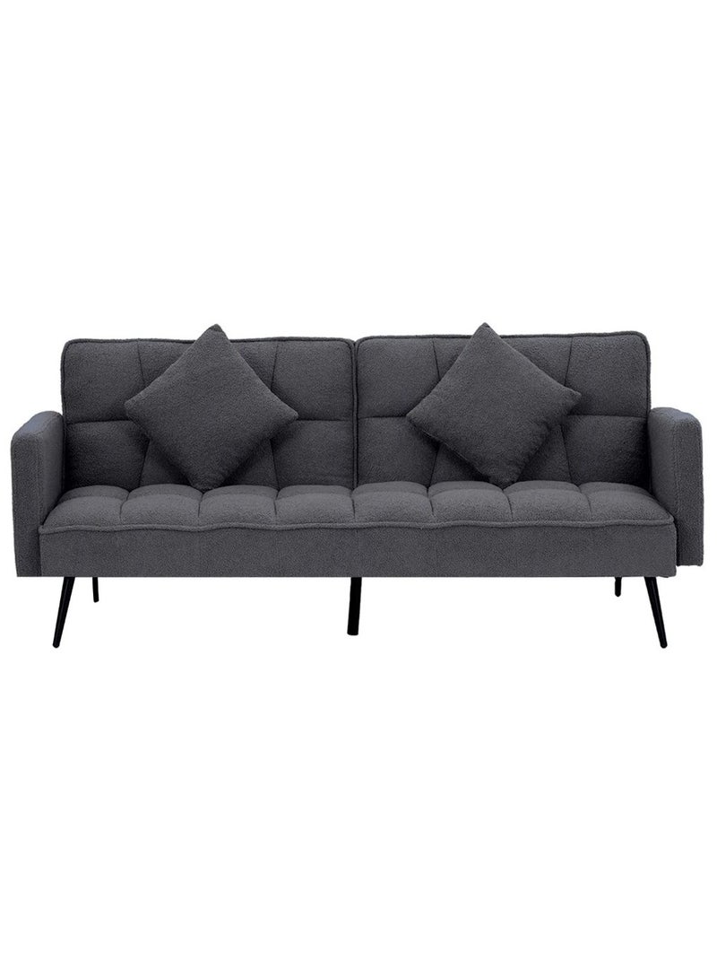 ROYALOAK Royaloak Tivoli Italian Fabric Sofa Bed | Convertible Sofa to Bed | Boucle Fabric | Tapered Metal Legs | Super-soft Cushions | Sofa Convertible to Bed | Tufting Design | Modern style | Sofa Bed - Image 1