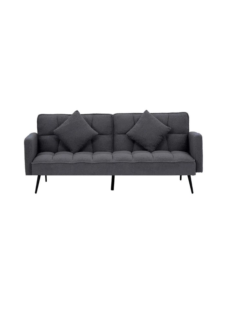 Royaloak Tivoli Italian Fabric Sofa Bed | Convertible Sofa to Bed | Boucle Fabric | Tapered Metal Legs | Super-soft Cushions | Sofa Convertible to Bed | Tufting Design | Modern style | Sofa Bed - Image 2