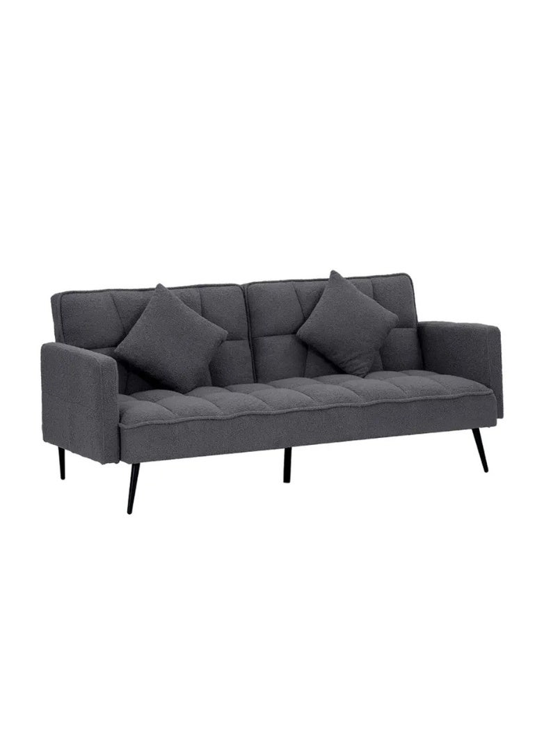 Royaloak Tivoli Italian Fabric Sofa Bed | Convertible Sofa to Bed | Boucle Fabric | Tapered Metal Legs | Super-soft Cushions | Sofa Convertible to Bed | Tufting Design | Modern style | Sofa Bed - Image 3
